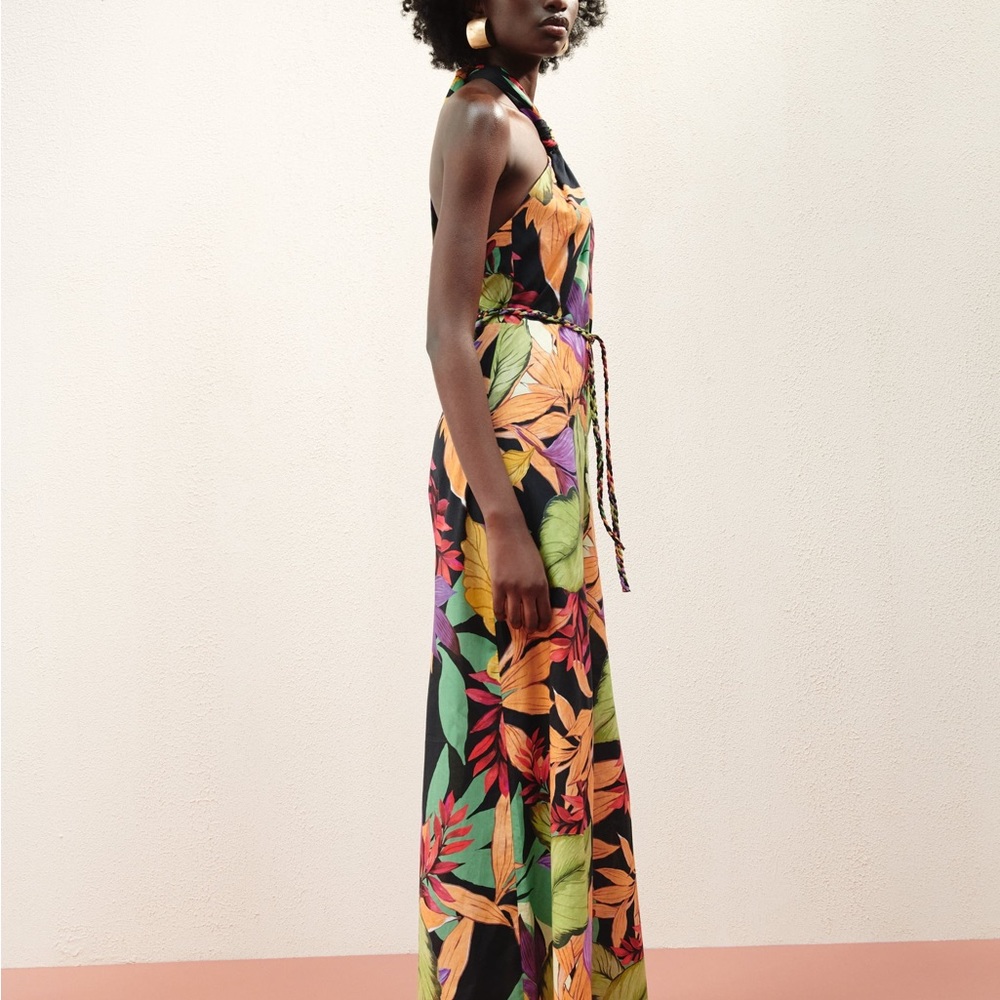 ZARA LONG PRINT JUMPSUIT - Picture 4 of 10